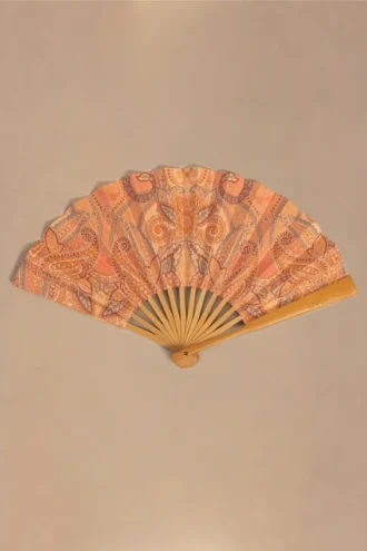 Abanico plegable Elaraine con estampado de cachemira