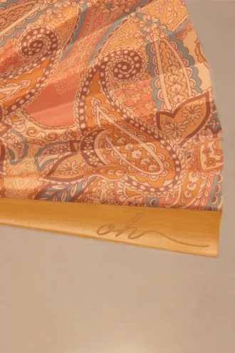 Abanico plegable Elaraine con estampado de cachemira