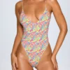 Bañador con espalda abierta Sicily en estampado multicolor brillante