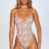Bañador con espalda abierta Sicily en estampado multicolor brillante