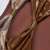 Bañador con paneles y aberturas Zarza en Bronce Dorado