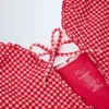 Bañador halter con volantes y aberturas Montjoi en cuadros rojos