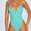 Bañador Sicily con espalda abierta en estampado multicolor azul