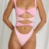 Bañador tanga con aberturas Elirae en rosa multicolor