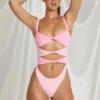 Bañador tanga con aberturas Elirae en rosa multicolor