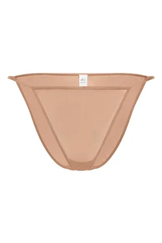 Bikini de tiras de malla suave Intimates en melocotón cálido