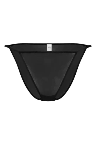Bikini de tiras de malla suave Intimates en negro