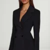 Blazer estructurado de doble botonadura Marika en negro