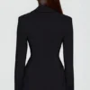 Blazer estructurado de doble botonadura Marika en negro