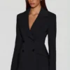 Blazer estructurado de doble botonadura Marika en negro