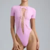 Body con cordones Raine en rosa violeta