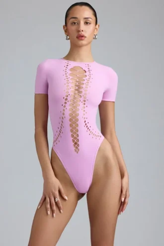 Body con cordones Raine en rosa violeta
