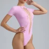 Body con cordones Raine en rosa violeta