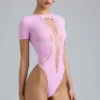 Body con cordones Raine en rosa violeta