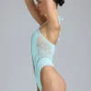 Body de verano con cuello halter y cordones en azul hielo