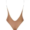 Body tanga de malla suave con tirantes invisibles de Intimates en color miel