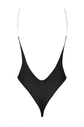 Body tanga de malla suave con tirantes invisibles de Intimates en negro