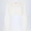 Bolero corto de pelo sintético Almerinda en blanco