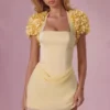 Bolero corto Soretta  en amarillo mantequilla