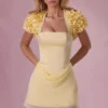 Bolero corto Soretta  en amarillo mantequilla