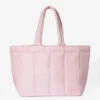 Bolso tote acolchado impermeable en rosa empolvado