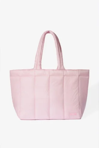 Bolso tote acolchado impermeable en rosa empolvado