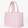 Bolso tote acolchado impermeable en rosa empolvado