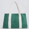 Bolso tote de lona oversize en verde