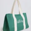 Bolso tote de lona oversize en verde