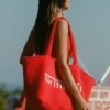 Bolso tote de rizo Velika en rojo intenso