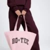 Bolso tote extragrande en rosa empolvado