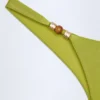 Braguitas de bikini atrevidas con adornos de abalorios Bermuda en verde oliva