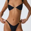 Braguitas de bikini atrevidas con adornos Volute en negro