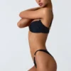 Braguitas de bikini atrevidas con adornos Volute en negro