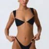Braguitas de bikini atrevidas con adornos Volute en negro