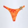 Braguitas de bikini atrevidas con detalles metálicos de Beqa en estampado Orange Orchid