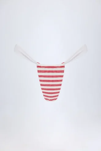 Braguitas de bikini atrevidas con fruncidos Kauai en rojo cereza