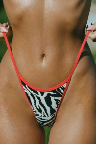 Braguitas de bikini Camogli con estampado de cebra