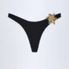 Braguitas de bikini cheeky Beqa con detalles metálicos en negro