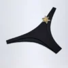 Braguitas de bikini cheeky Beqa con detalles metálicos en negro