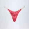 Braguitas de bikini cheeky con doble tirante Masia en cuadros vichy rojos