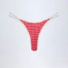 Braguitas de bikini cheeky con doble tirante Masia en cuadros vichy rojos