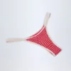 Braguitas de bikini cheeky con doble tirante Masia en cuadros vichy rojos