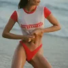 Braguitas de bikini cheeky con fruncidos Pacifico en rojo intenso