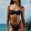Braguitas de bikini cheeky con fruncidos y adornos Pacifico en negro