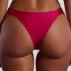 Braguitas de bikini cheeky con tirantes anchos y adornos de abalorios Maui en rosa frambuesa