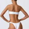 Braguitas de bikini cheeky con tirantes anchos y adornos Sunray en blanco