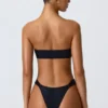Braguitas de bikini cheeky con tirantes anchos y adornos Sunray en negro