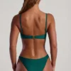 Braguitas de bikini cheeky de corte alto con adornos de abalorios Palau en verde jade