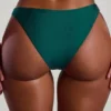 Braguitas de bikini cheeky de corte alto con adornos de abalorios Palau en verde jade